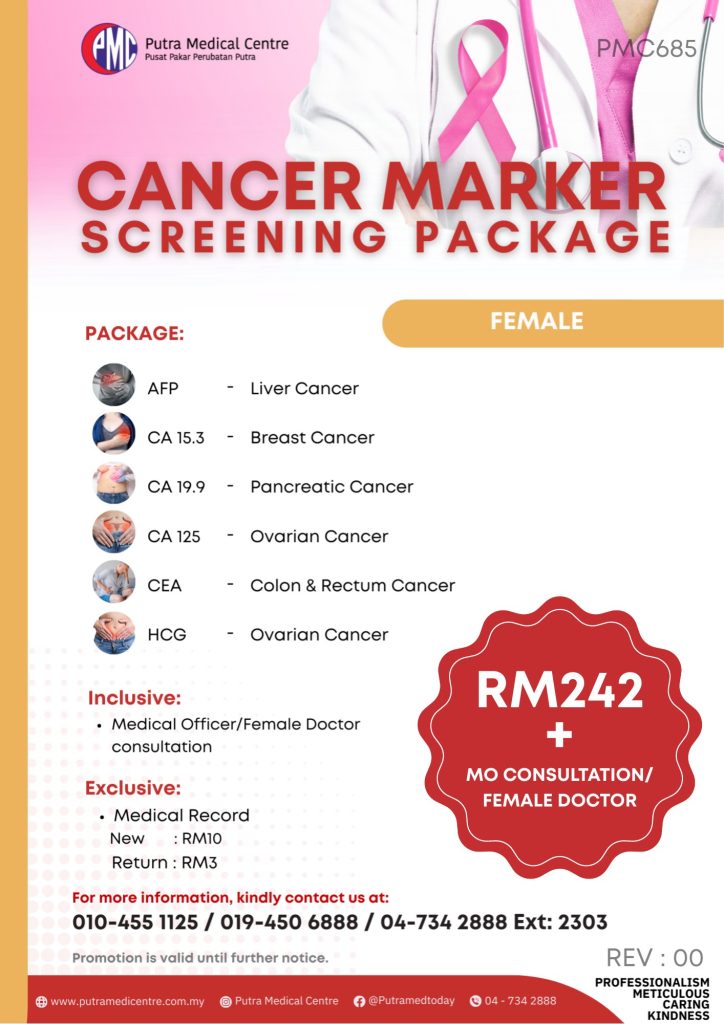 Cancer Marker Screening — Female package poster